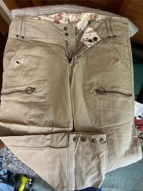Younique Khaki Cargo Pants with Floral Lining